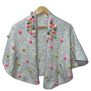 Cat And Jack Pom pom poncho size small/medium